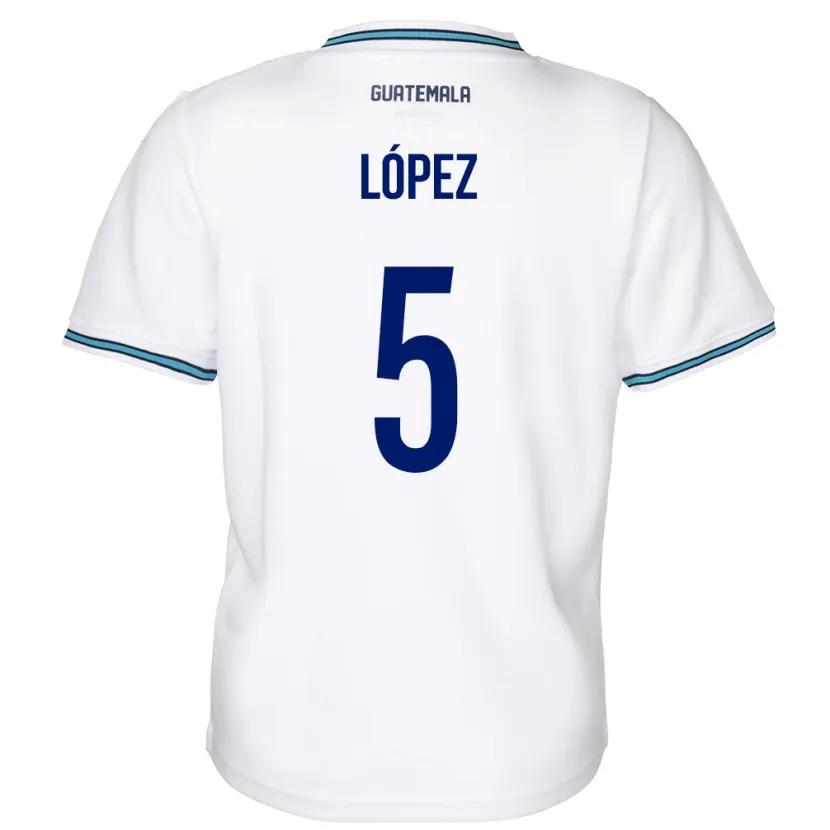 Danxen Donna Maglia Guatemala Jeffery López #5 Bianco Kit Gara Home 24-26 Maglietta