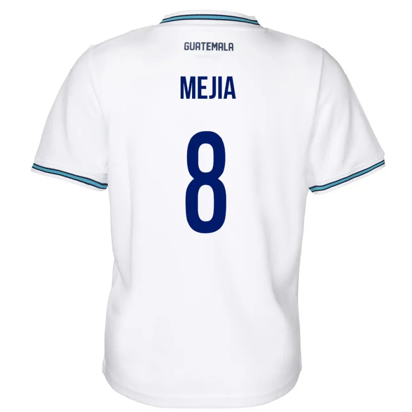 Danxen Donna Maglia Guatemala Robert Mejia #8 Bianco Kit Gara Home 24-26 Maglietta