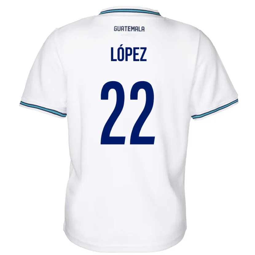Danxen Donna Maglia Guatemala Whitney López #22 Bianco Kit Gara Home 24-26 Maglietta