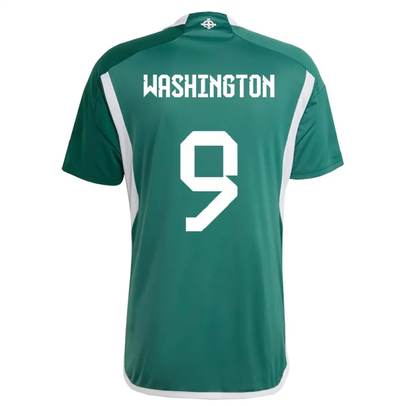 Danxen Donna Maglia Irlanda Del Nord Conor Washington #9 Verde Kit Gara Home 24-26 Maglietta