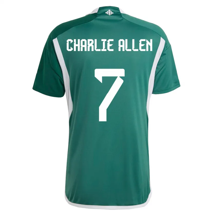 Danxen Donna Maglia Irlanda Del Nord Charlie Allen #7 Verde Kit Gara Home 24-26 Maglietta
