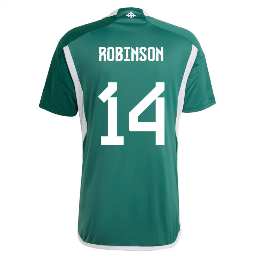 Danxen Donna Maglia Irlanda Del Nord Darren Robinson #14 Verde Kit Gara Home 24-26 Maglietta