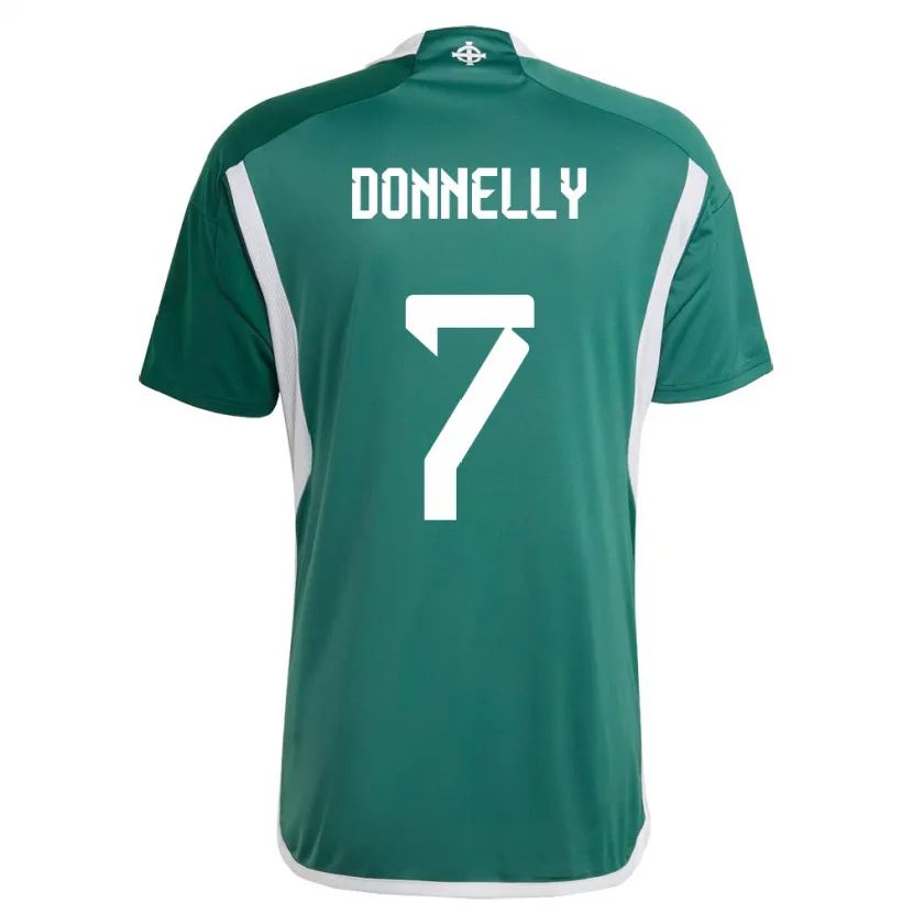 Danxen Donna Maglia Irlanda Del Nord Caolan Donnelly #7 Verde Kit Gara Home 24-26 Maglietta