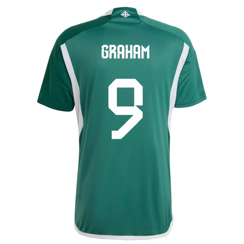 Danxen Donna Maglia Irlanda Del Nord Braiden Graham #9 Verde Kit Gara Home 24-26 Maglietta