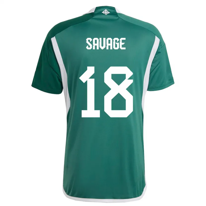 Danxen Donna Maglia Irlanda Del Nord Troy Savage #18 Verde Kit Gara Home 24-26 Maglietta