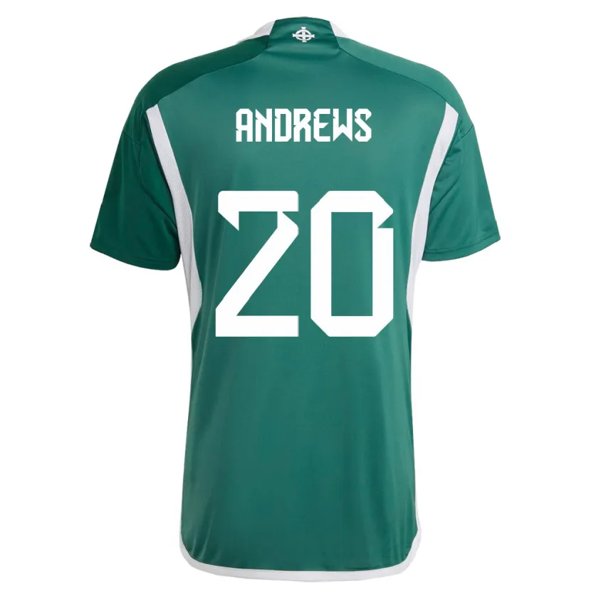 Danxen Donna Maglia Irlanda Del Nord Joely Andrews #20 Verde Kit Gara Home 24-26 Maglietta
