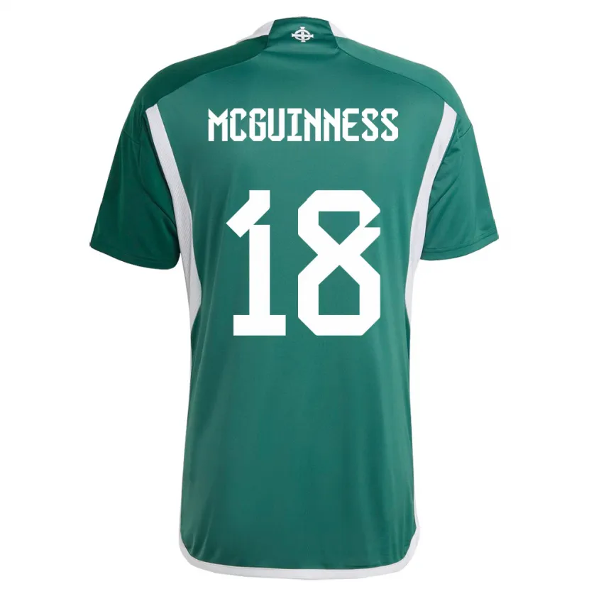 Danxen Donna Maglia Irlanda Del Nord Caitlin Mcguinness #18 Verde Kit Gara Home 24-26 Maglietta