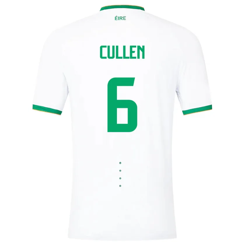 Danxen Donna Maglia Irlanda Josh Cullen #6 Bianco Kit Gara Away 24-26 Maglietta