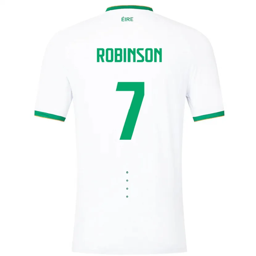 Danxen Donna Maglia Irlanda Callum Robinson #7 Bianco Kit Gara Away 24-26 Maglietta