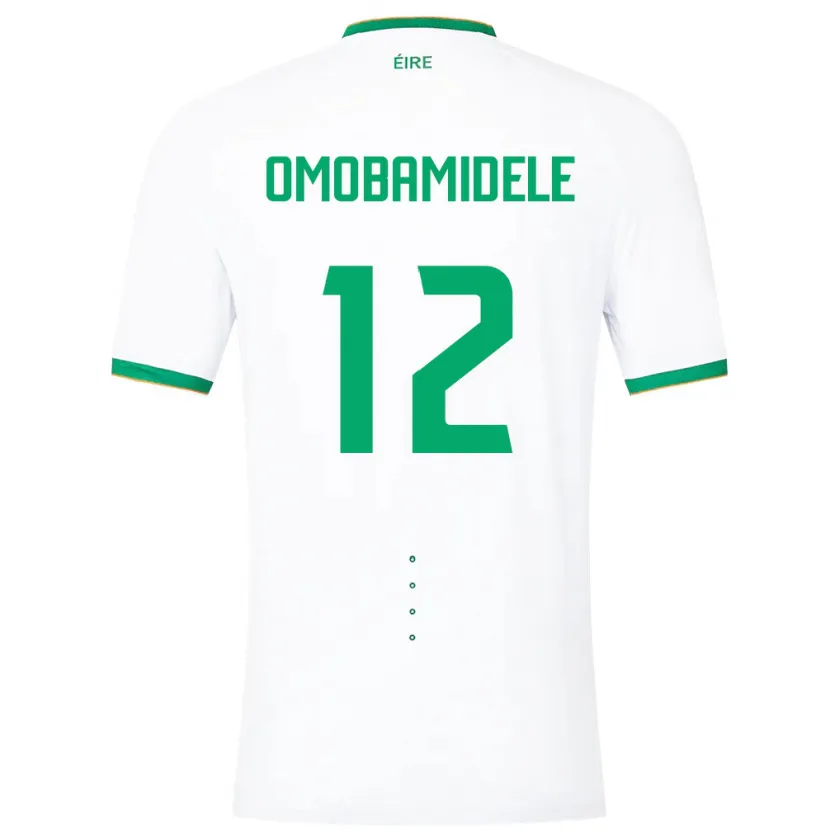 Danxen Donna Maglia Irlanda Andrew Omobamidele #12 Bianco Kit Gara Away 24-26 Maglietta