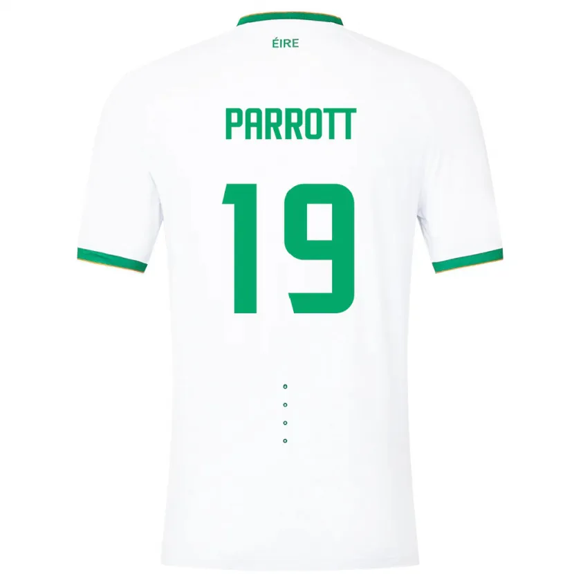 Danxen Donna Maglia Irlanda Troy Parrott #19 Bianco Kit Gara Away 24-26 Maglietta