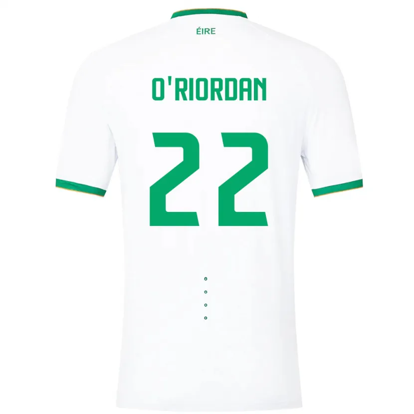 Danxen Donna Maglia Irlanda Connor O'riordan #22 Bianco Kit Gara Away 24-26 Maglietta