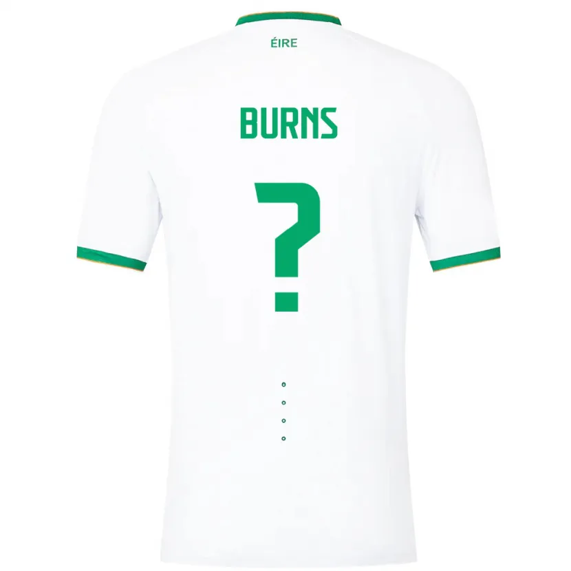 Danxen Donna Maglia Irlanda Darragh Burns #0 Bianco Kit Gara Away 24-26 Maglietta