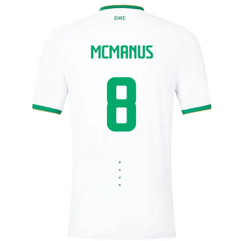 Danxen Donna Maglia Irlanda James Mcmanus #8 Bianco Kit Gara Away 24-26 Maglietta