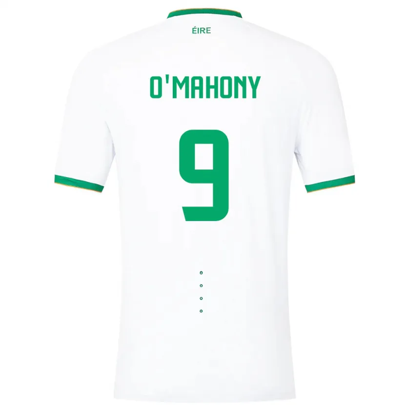 Danxen Donna Maglia Irlanda Mark O'mahony #9 Bianco Kit Gara Away 24-26 Maglietta