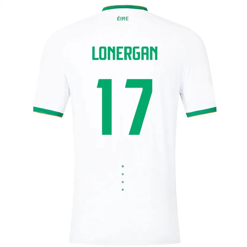 Danxen Donna Maglia Irlanda Tom Lonergan #17 Bianco Kit Gara Away 24-26 Maglietta
