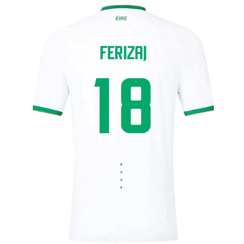 Danxen Donna Maglia Irlanda Justin Ferizaj #18 Bianco Kit Gara Away 24-26 Maglietta