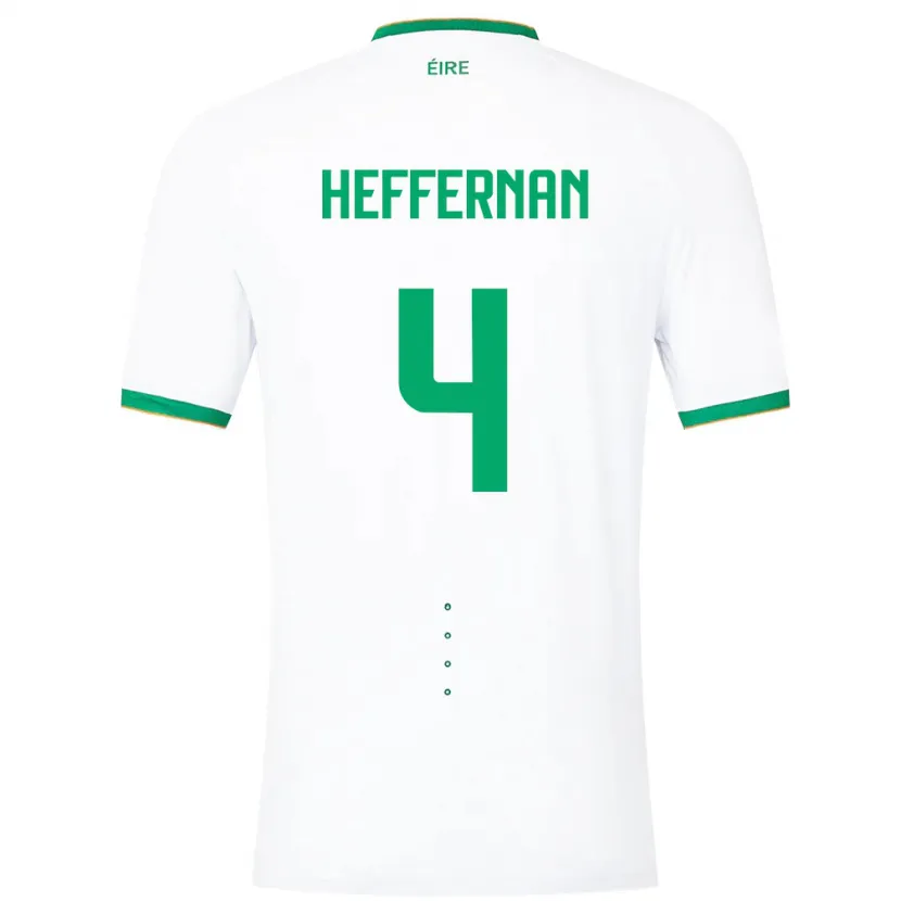 Danxen Donna Maglia Irlanda Cathal Heffernan #4 Bianco Kit Gara Away 24-26 Maglietta