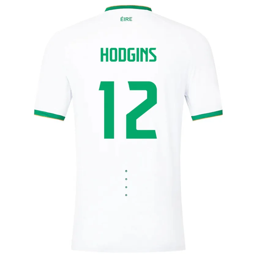 Danxen Donna Maglia Irlanda Gavin Hodgins #12 Bianco Kit Gara Away 24-26 Maglietta