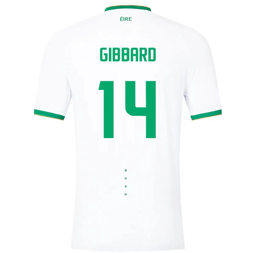 Danxen Donna Maglia Irlanda Joseph Gibbard #14 Bianco Kit Gara Away 24-26 Maglietta