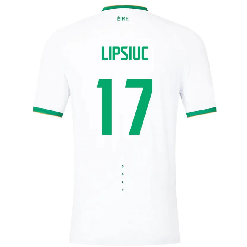 Danxen Donna Maglia Irlanda Darius Lipsiuc #17 Bianco Kit Gara Away 24-26 Maglietta