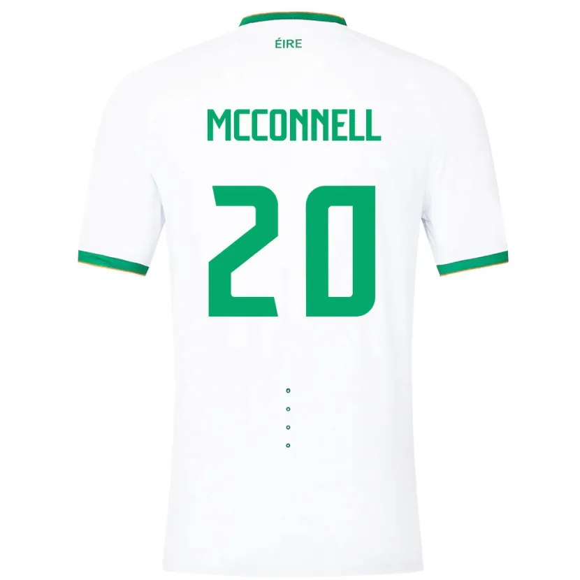 Danxen Donna Maglia Irlanda Glenn Mcconnell #20 Bianco Kit Gara Away 24-26 Maglietta