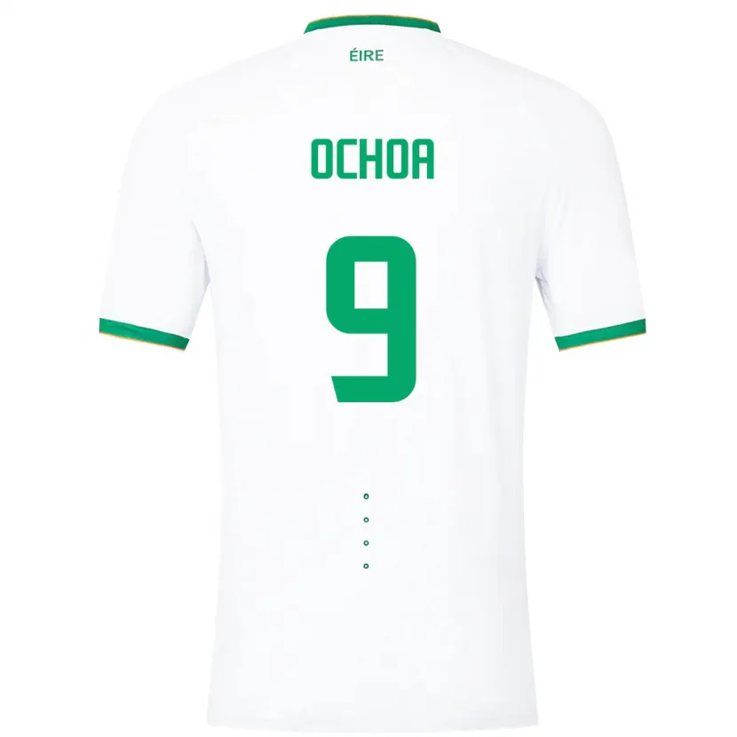 Danxen Donna Maglia Irlanda Aarón Ochoa #9 Bianco Kit Gara Away 24-26 Maglietta