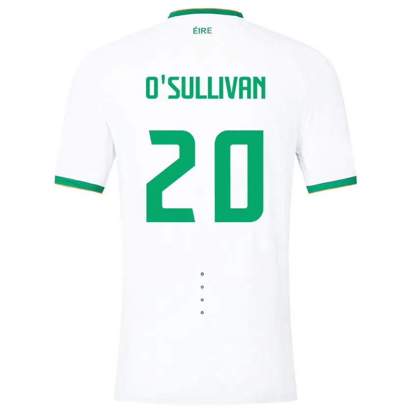 Danxen Donna Maglia Irlanda Cathal O'sullivan #20 Bianco Kit Gara Away 24-26 Maglietta