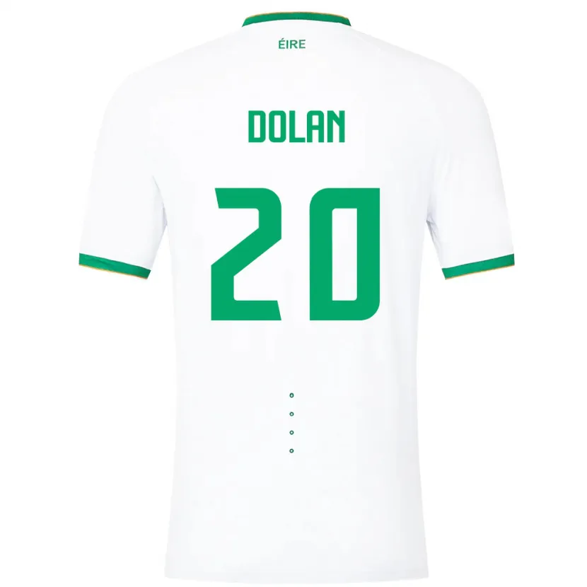 Danxen Donna Maglia Irlanda Ellen Dolan #20 Bianco Kit Gara Away 24-26 Maglietta