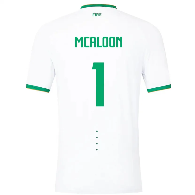 Danxen Donna Maglia Irlanda Naoisha Mcaloon #1 Bianco Kit Gara Away 24-26 Maglietta