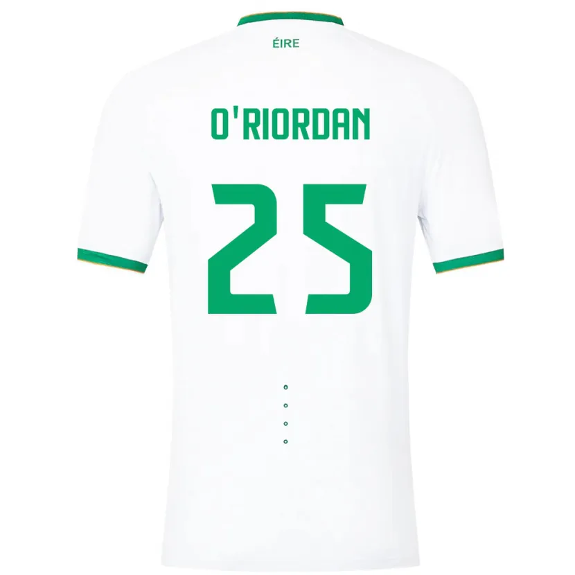 Danxen Donna Maglia Irlanda Claire O'riordan #25 Bianco Kit Gara Away 24-26 Maglietta