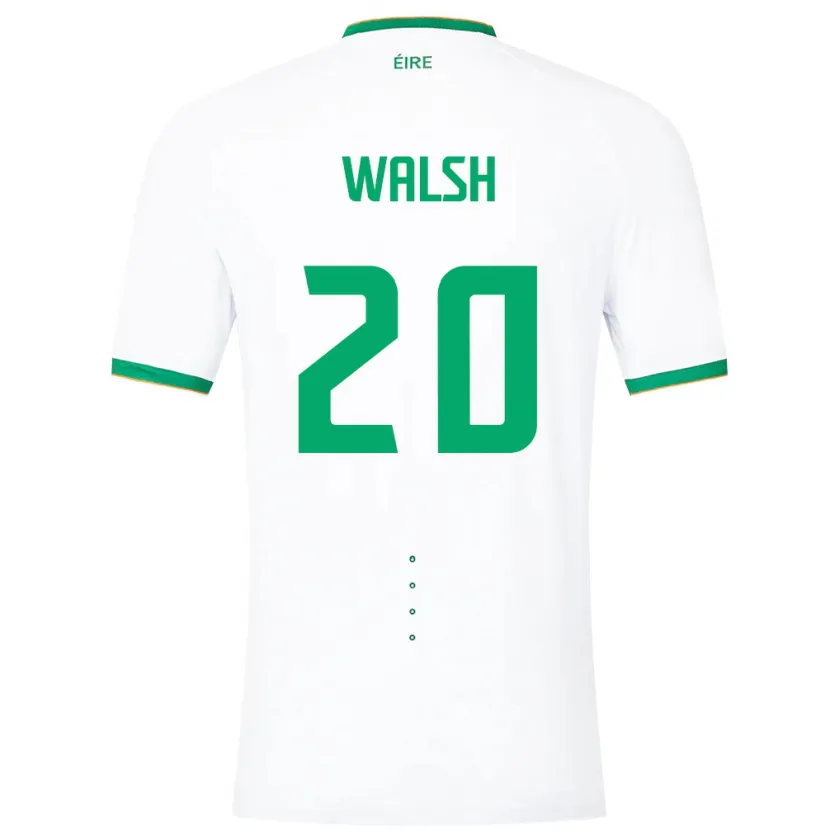 Danxen Donna Maglia Irlanda Claire Walsh #20 Bianco Kit Gara Away 24-26 Maglietta
