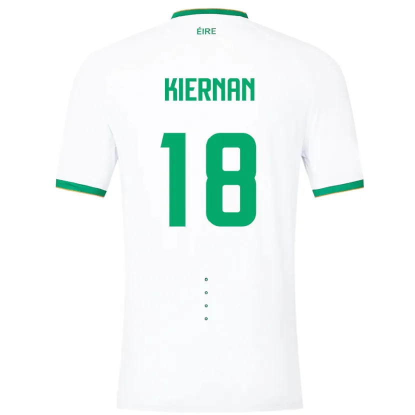 Danxen Donna Maglia Irlanda Leanne Kiernan #18 Bianco Kit Gara Away 24-26 Maglietta