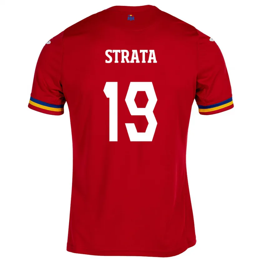 Danxen Donna Maglia Romania Tony Strata #19 Rosso Kit Gara Away 24-26 Maglietta