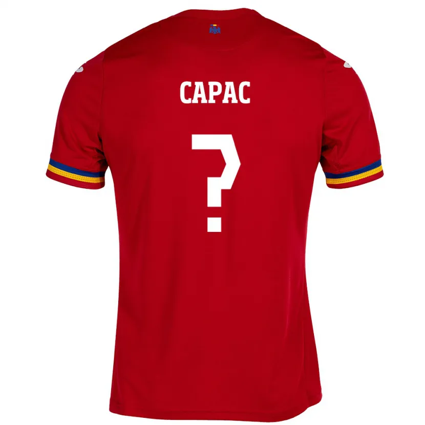 Danxen Donna Maglia Romania Alexandru Capac #0 Rosso Kit Gara Away 24-26 Maglietta