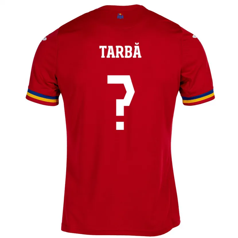 Danxen Donna Maglia Romania Ianis Târbă #0 Rosso Kit Gara Away 24-26 Maglietta
