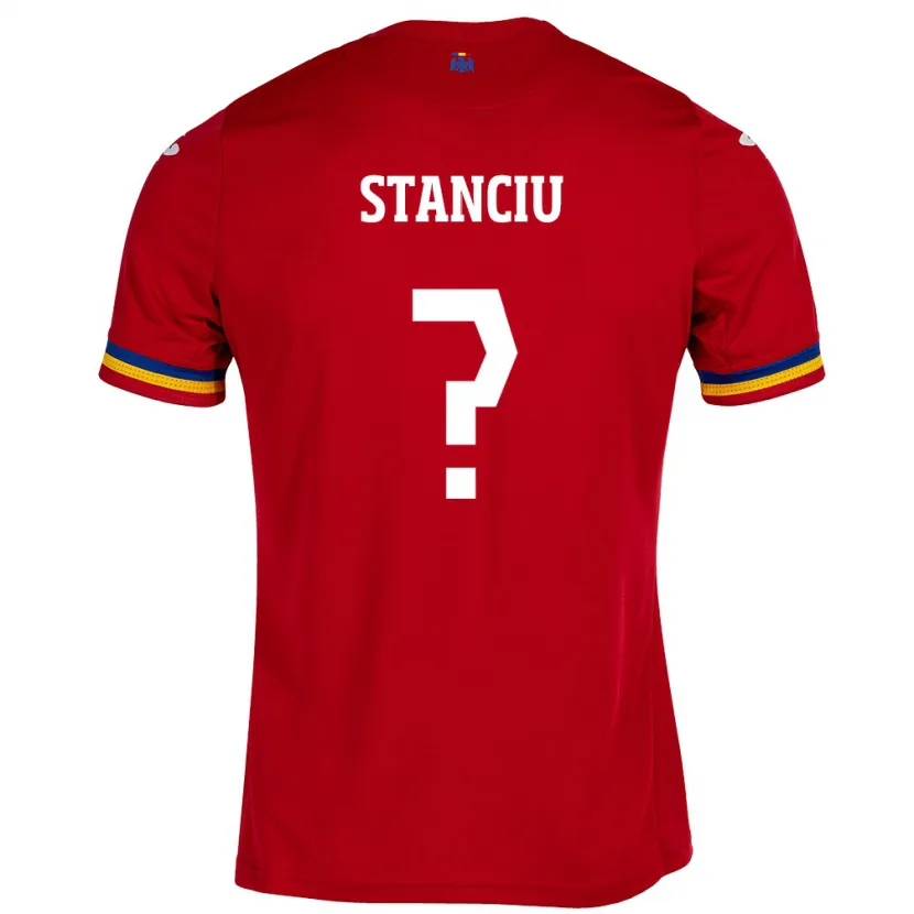 Danxen Donna Maglia Romania Raul Stanciu #0 Rosso Kit Gara Away 24-26 Maglietta