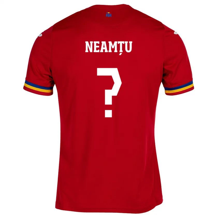 Danxen Donna Maglia Romania Edward Neamțu #0 Rosso Kit Gara Away 24-26 Maglietta