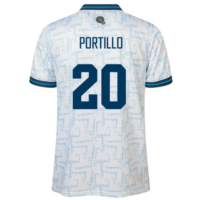 Danxen Donna Maglia El Salvador Isaac Portillo #20 Bianco Kit Gara Away 24-26 Maglietta