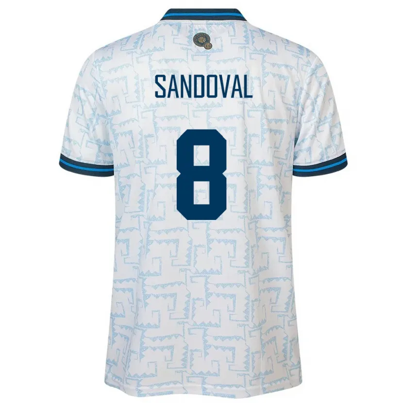 Danxen Donna Maglia El Salvador Emerson Sandoval #8 Bianco Kit Gara Away 24-26 Maglietta