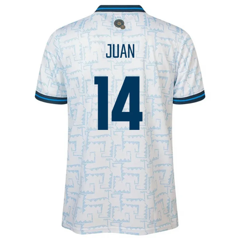 Danxen Donna Maglia El Salvador Juan Sánchez #14 Bianco Kit Gara Away 24-26 Maglietta