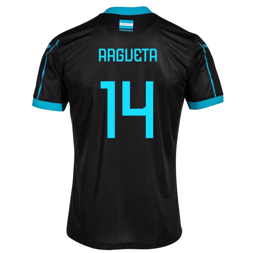 Danxen Donna Maglia Honduras Carlos Argueta #14 Nero Kit Gara Away 24-26 Maglietta