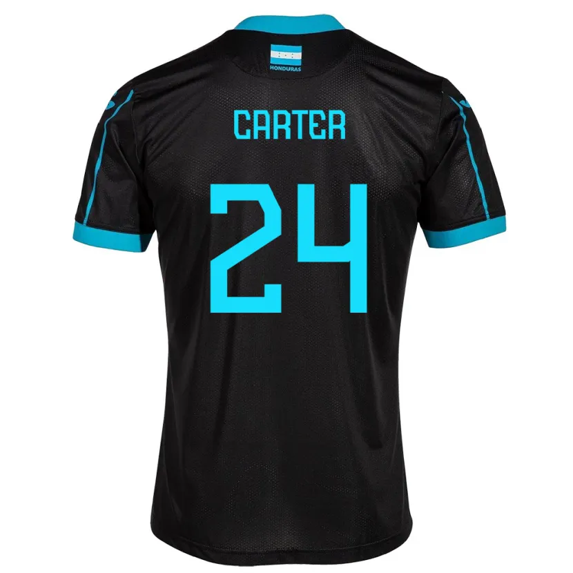 Danxen Donna Maglia Honduras Daniel Carter #24 Nero Kit Gara Away 24-26 Maglietta