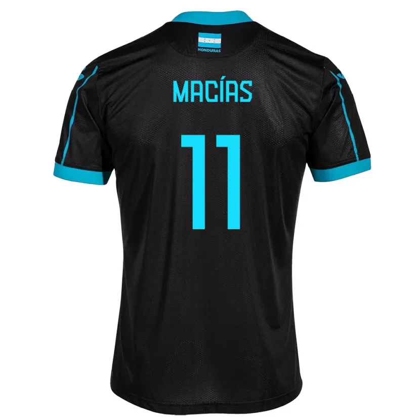 Danxen Donna Maglia Honduras Jefryn Macías #11 Nero Kit Gara Away 24-26 Maglietta