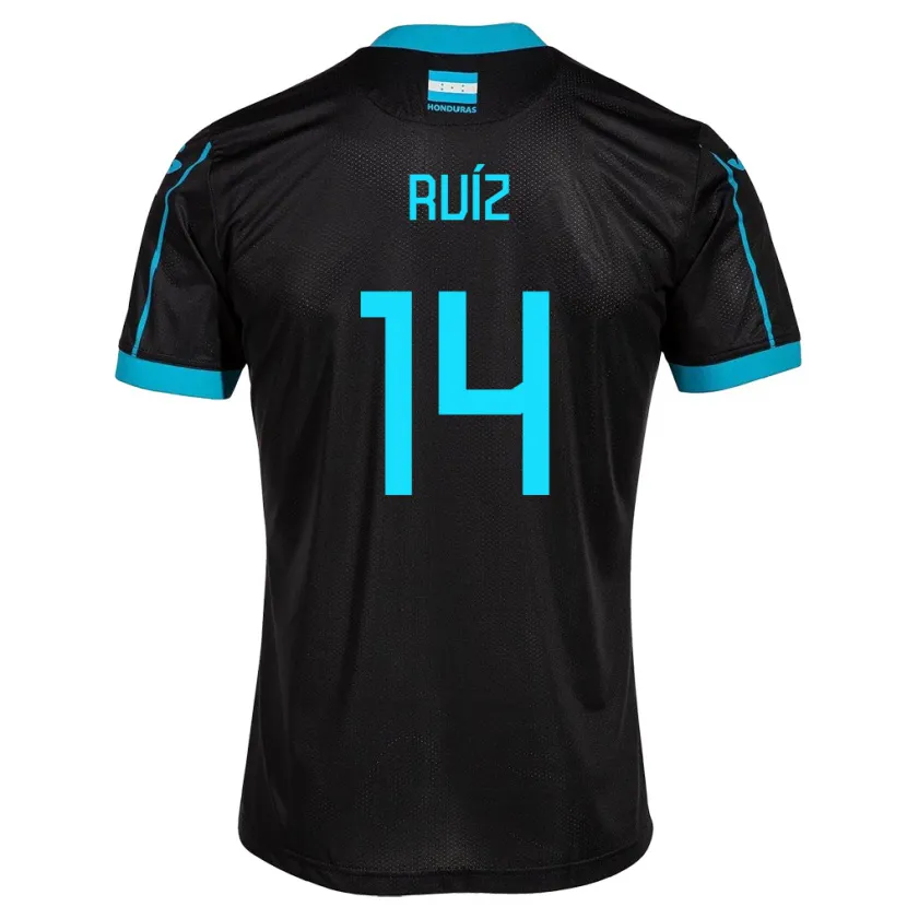 Danxen Donna Maglia Honduras David Ruíz #14 Nero Kit Gara Away 24-26 Maglietta