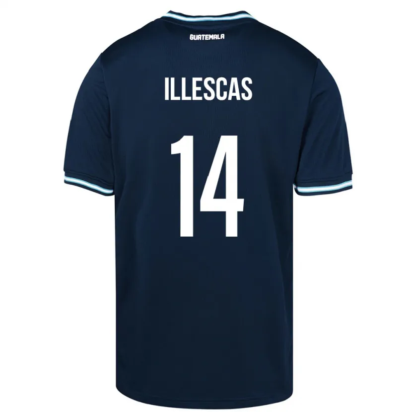 Danxen Donna Maglia Guatemala Kevin Illescas #14 Blu Kit Gara Away 24-26 Maglietta
