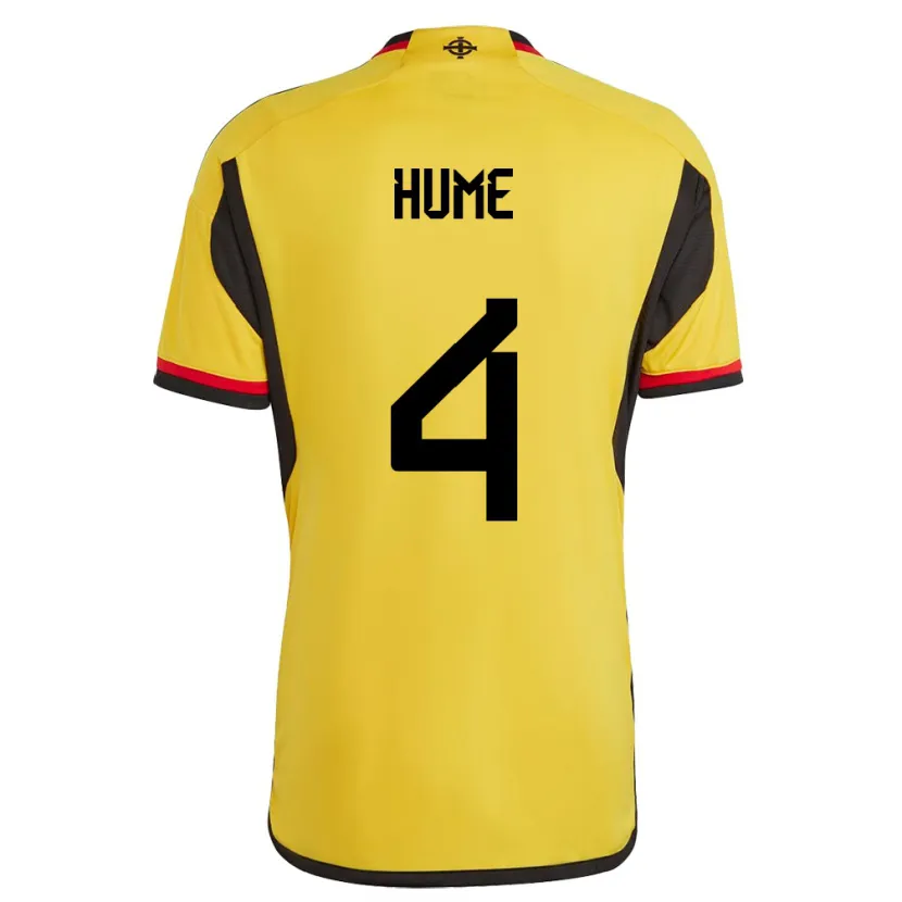 Danxen Donna Maglia Irlanda Del Nord Trai Hume #4 Bianco Kit Gara Away 24-26 Maglietta