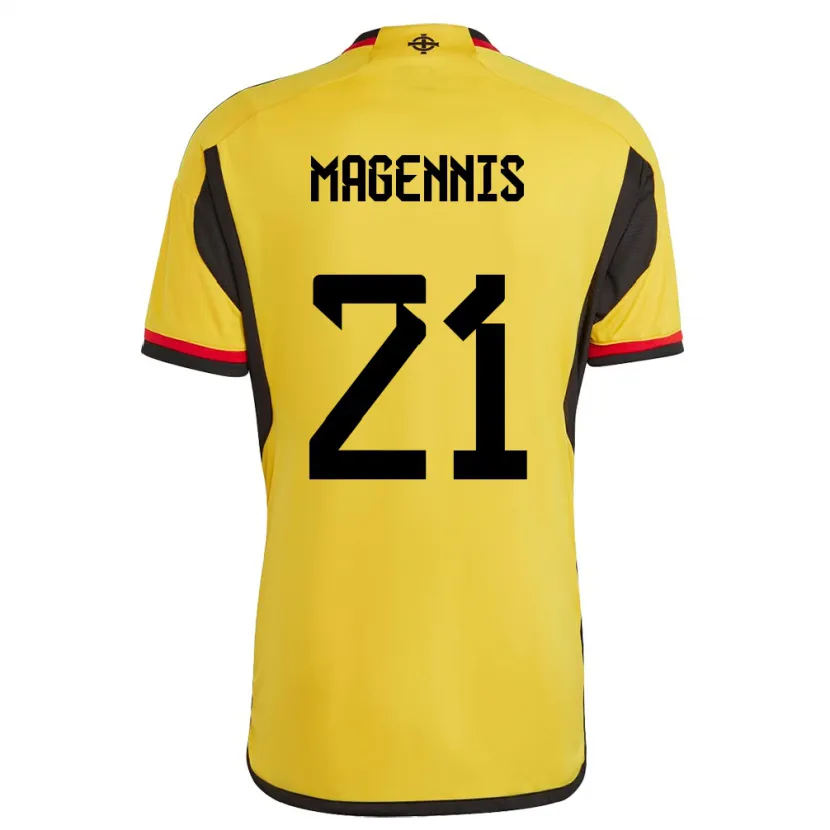 Danxen Donna Maglia Irlanda Del Nord Josh Magennis #21 Bianco Kit Gara Away 24-26 Maglietta