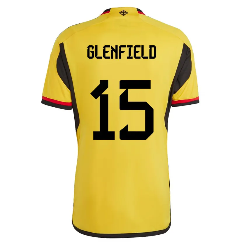Danxen Donna Maglia Irlanda Del Nord Sam Glenfield #15 Bianco Kit Gara Away 24-26 Maglietta