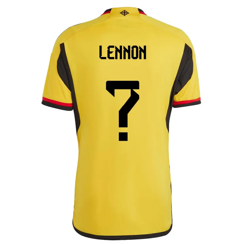 Danxen Donna Maglia Irlanda Del Nord Gallagher Lennon #0 Bianco Kit Gara Away 24-26 Maglietta